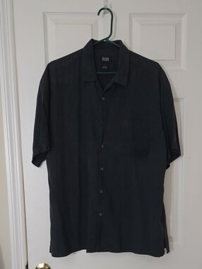 Men Bass Men’s Black Short-Sleeve Button-Down Shirt
